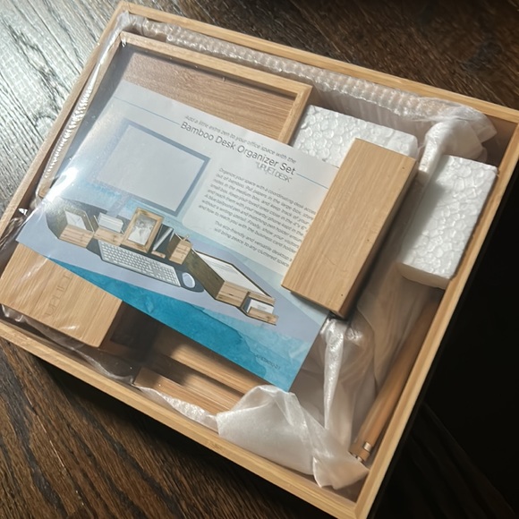 Bamboo desk organizer set from uplift NEW - Picture 3 of 7